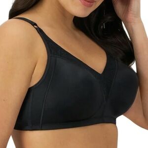 Bali Women's Beautifully Full Coverage Wireless Support Black Bra Size 34DD